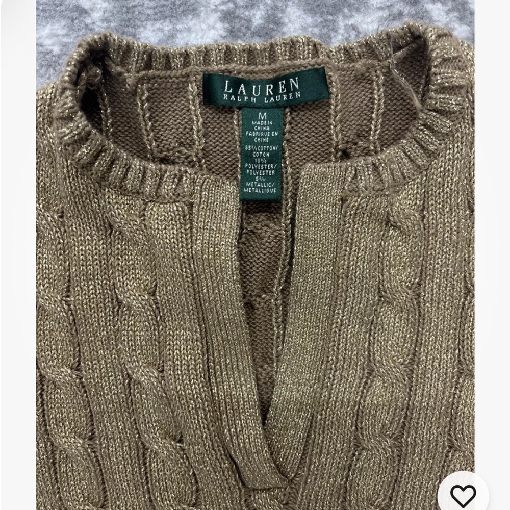 Gold and metallic Ralph Lauren holiday sweater